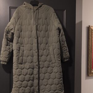 Olive Quilted Women's Coat